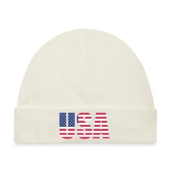 USA Stars and Stripes - Baby Premium Organic Mütze - Naturweiß - Vorne