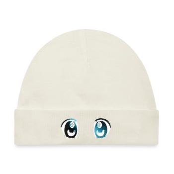 Funkelnde Anime-Augen - Baby Premium Organic Mütze - Naturweiß - Vorne