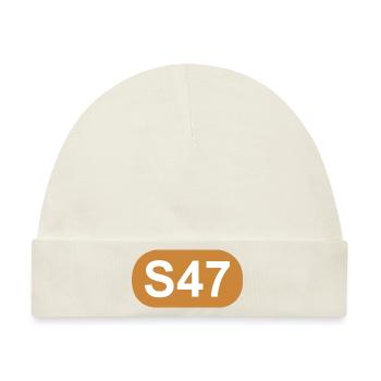 S-Bahn Berlin S47 - Baby Premium Organic Mütze - Naturweiß - Vorne