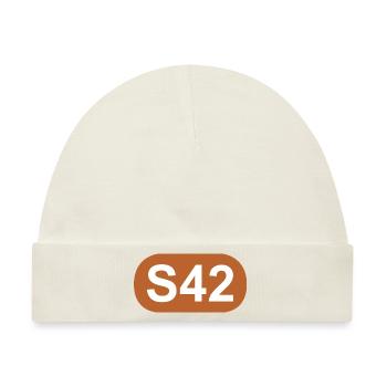 S-Bahn Berlin S42 - Baby Premium Organic Mütze - Naturweiß - Vorne