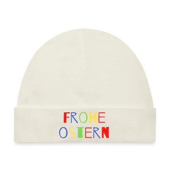Frohe Ostern - Baby Premium Organic Mütze - Naturweiß - Vorne