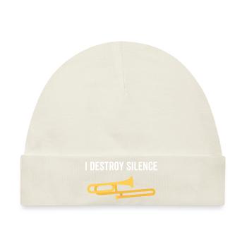 I Destroy Silence Trombone - Baby Premium Organic Mütze - Naturweiß - Vorne