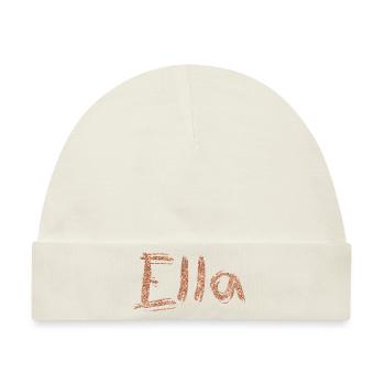 Name Schriftzug Ella - Baby Premium Organic Mütze - Naturweiß - Vorne