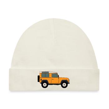 Defender Gelb - Baby Premium Organic Mütze - Naturweiß - Vorne