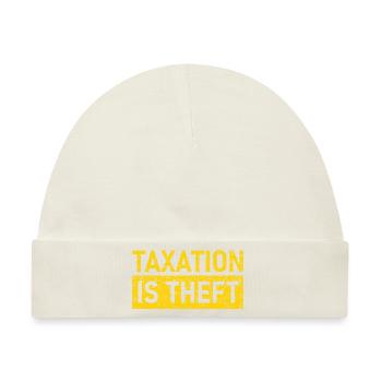 Taxation is Theft, Steuern sind Raub, Liberty - Baby Premium Organic Mütze - Naturweiß - Vorne