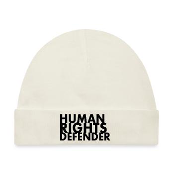 Human rights defender - Baby Premium Organic Mütze - Naturweiß - Vorne