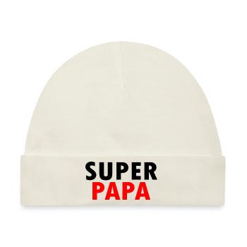 Superpapa - Baby Premium Organic Mütze - Naturweiß - Vorne