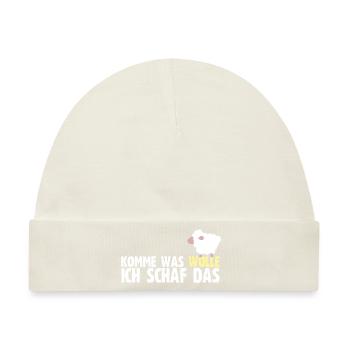 Komme Was Wolle Ich Schaf Das Baumwolle Bauer - Baby Premium Organic Mütze - Naturweiß - Vorne