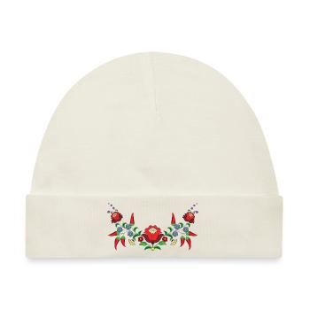 Ungarische Volkskunst Blumen ungarische Paprika - Baby Premium Organic Mütze - Naturweiß - Vorne