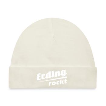 Erding rockt - Textdesign mit Stadtnamen - Baby Premium Organic Mütze - Naturweiß - Vorne