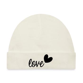 LIEBE. VALENTINSTAG. JUNGGESELLINNENABSCHIED. ICH LIEBE DICH. ICH LIEBE DICH. - Baby Premium Organic Mütze - Naturweiß - Vorne