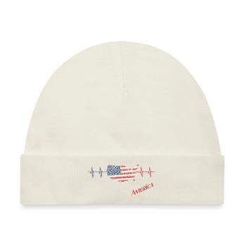 USA America - Baby Premium Organic Mütze - Naturweiß - Vorne