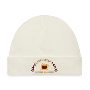 Cappuccino Lover - One Cappuccino A Day - Baby Premium Organic Mütze - Naturweiß - Vorne