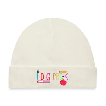I Dig Pre-K 3 - Baby Premium Organic Mütze - Naturweiß - Vorne