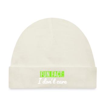 FUN FACT Ich BIN NICHT CARE - Baby Premium Organic Mütze - Naturweiß - Vorne