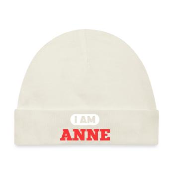 Anne Name Spruch für stolze Annes - Baby Premium Organic Mütze - Naturweiß - Vorne