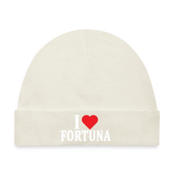 T-Shirt I love Fortuna T-Shirt Geschenkidee - Baby Premium Organic Mütze - Naturweiß - Vorne