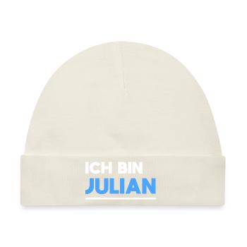 Julian Name Spruch für stolze Julians - Baby Premium Organic Mütze - Naturweiß - Vorne