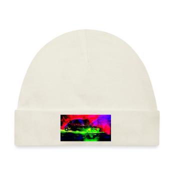 Neon Abstract Retro Car Design Coop Artist BiBi - Baby Premium Organic Mütze - Naturweiß - Vorne