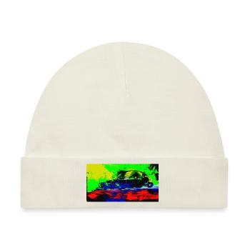 Neon Abstract Retro Car Design Coop Artist BiBi-2 - Baby Premium Organic Mütze - Naturweiß - Vorne