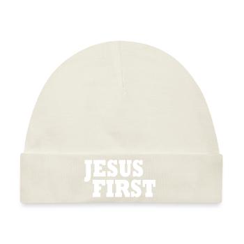 Jesus first - Baby Premium Organic Mütze - Naturweiß - Vorne