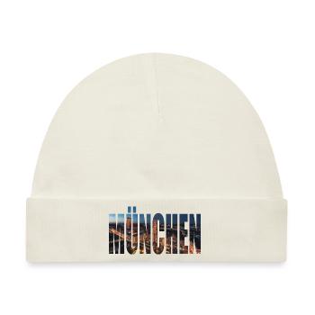 MÜNCHEN SKYLINE NACHTS - Baby Premium Organic Mütze - Naturweiß - Vorne
