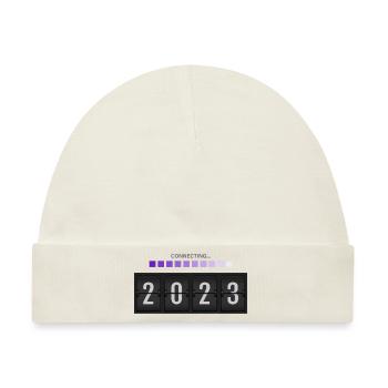 2023 Connecting New Year Neues Jahr Design vauART - Baby Premium Organic Mütze - Naturweiß - Vorne
