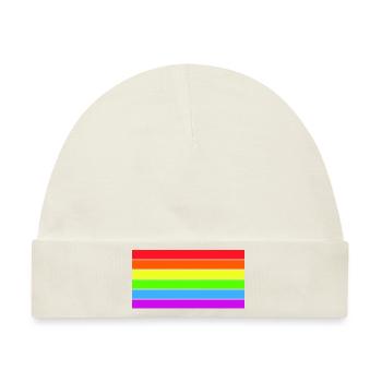 Regenbogenfahne - Baby Premium Organic Mütze - Naturweiß - Vorne