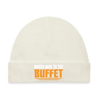 Which Way To The Buffet 34 - Baby Premium Organic Mütze - Naturweiß - Vorne
