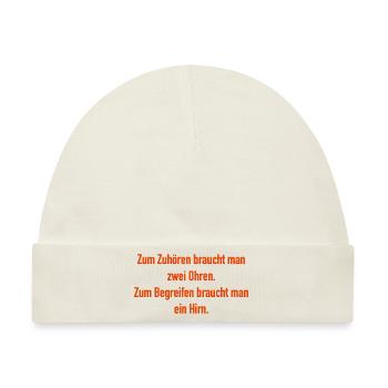Ohren und Hirn - Baby Premium Organic Mütze - Naturweiß - Vorne