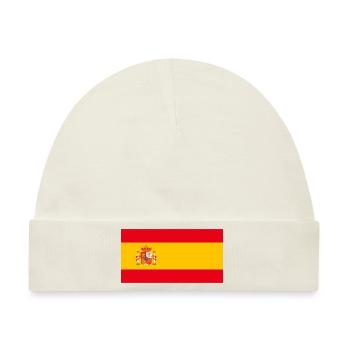 100% spanische spanische Flagge - Baby Premium Organic Mütze - Naturweiß - Vorne