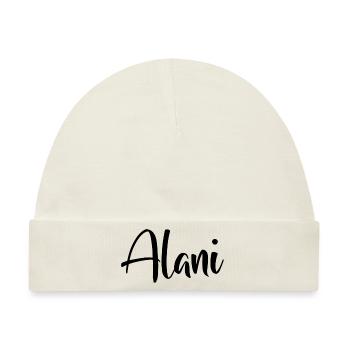 Vorname Alani - Baby Premium Organic Mütze - Naturweiß - Vorne