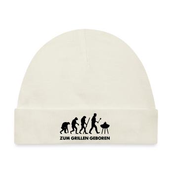 Zum Grillen geboren Grill Evolution - Baby Premium Organic Mütze - Naturweiß - Vorne