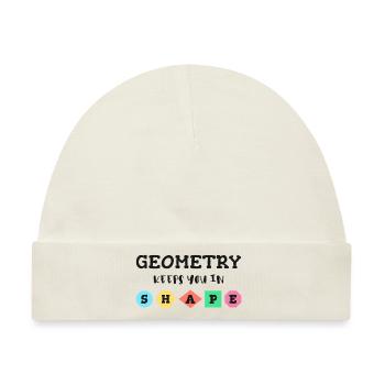 Geometrie hält dich in Form, geometrische Formen - Baby Premium Organic Mütze - Naturweiß - Vorne