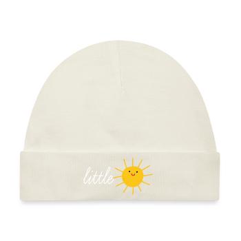 Kleiner Sonnenschein unser Liebling lachende Sonne - Baby Premium Organic Mütze - Naturweiß - Vorne