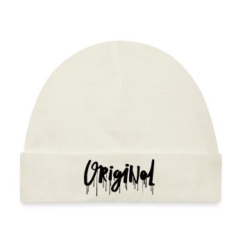 original,kult, Schrift - Baby Premium Organic Mütze - Naturweiß - Vorne