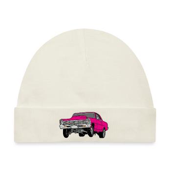 dragster pink - Baby Premium Organic Mütze - Naturweiß - Vorne