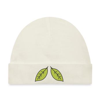 zwei Blätter blatt grün symbol - Baby Premium Organic Mütze - Naturweiß - Vorne