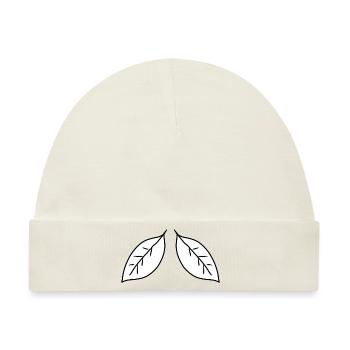 zwei Blätter blatt symbol - Baby Premium Organic Mütze - Naturweiß - Vorne