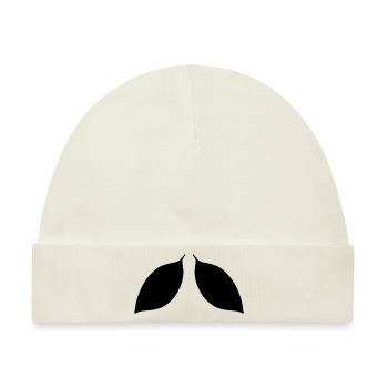 zwei Blätter blatt symbol - Baby Premium Organic Mütze - Naturweiß - Vorne