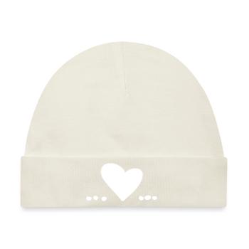 herz liebe symbol punkt punkte - Baby Premium Organic Mütze - Naturweiß - Vorne