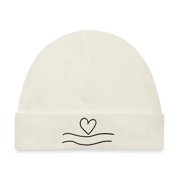 linien linie herz form liebe - Baby Premium Organic Mütze - Naturweiß - Vorne