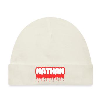 NATHAN-GRAFFITI - Baby Premium Organic Mütze - Naturweiß - Vorne
