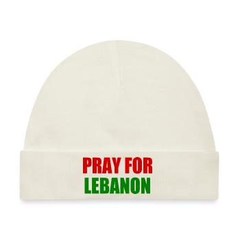 Pray for lebanon - Baby Premium Organic Mütze - Naturweiß - Vorne
