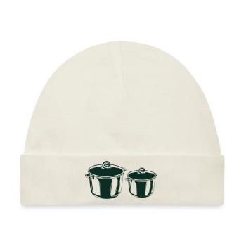 kochtopf topf kochen symbol silhouette - Baby Premium Organic Mütze - Naturweiß - Vorne