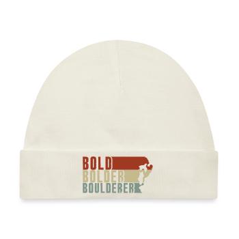 Bold Bolder Boulderer Boulder Bouldern - Baby Premium Organic Mütze - Naturweiß - Vorne