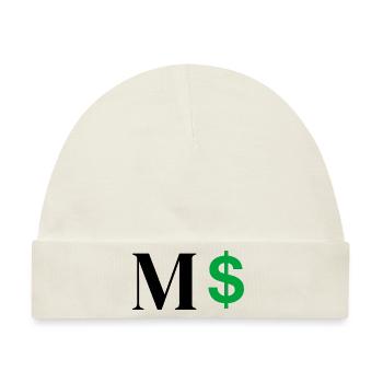 Buchstabe M Dollar - Baby Premium Organic Mütze - Naturweiß - Vorne