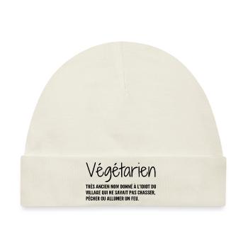 Definition: Vegetarisch, Humor - Baby Premium Organic Mütze - Naturweiß - Vorne