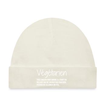 Definition: Vegetarisch, Humor - Baby Premium Organic Mütze - Naturweiß - Vorne