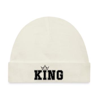 king - Baby Premium Organic Mütze - Naturweiß - Vorne